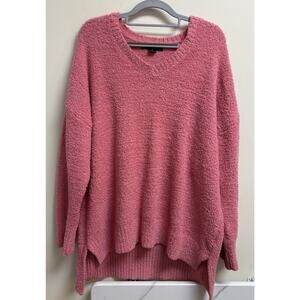 Sanctuary Pink Plush Cozy High Low Sweater 1X Soft Textured Pullover‎